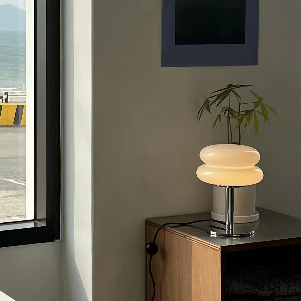 Murano Glass Table Lamp – Dimmable USB Powered Ambient Light for Living Room, Bedroom and Home Office, Ideal for Bedside, Nightstand and Desk Decor