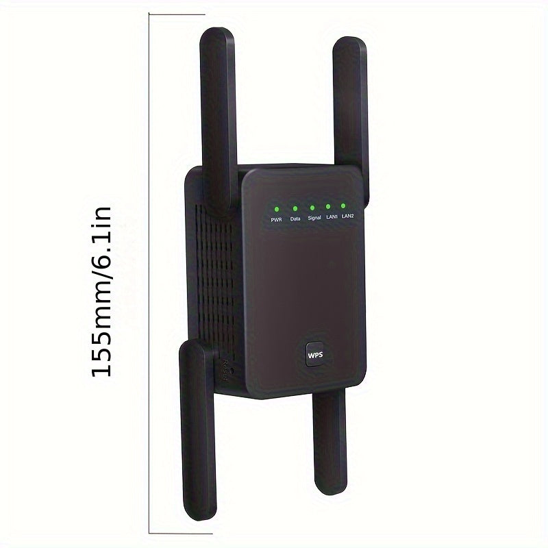 2023 WiFi Extender - 8470 Sq. Ft. Coverage, 2.4GHz, 1-Tap Setup, Ethernet Port, WiFi Booster for Home