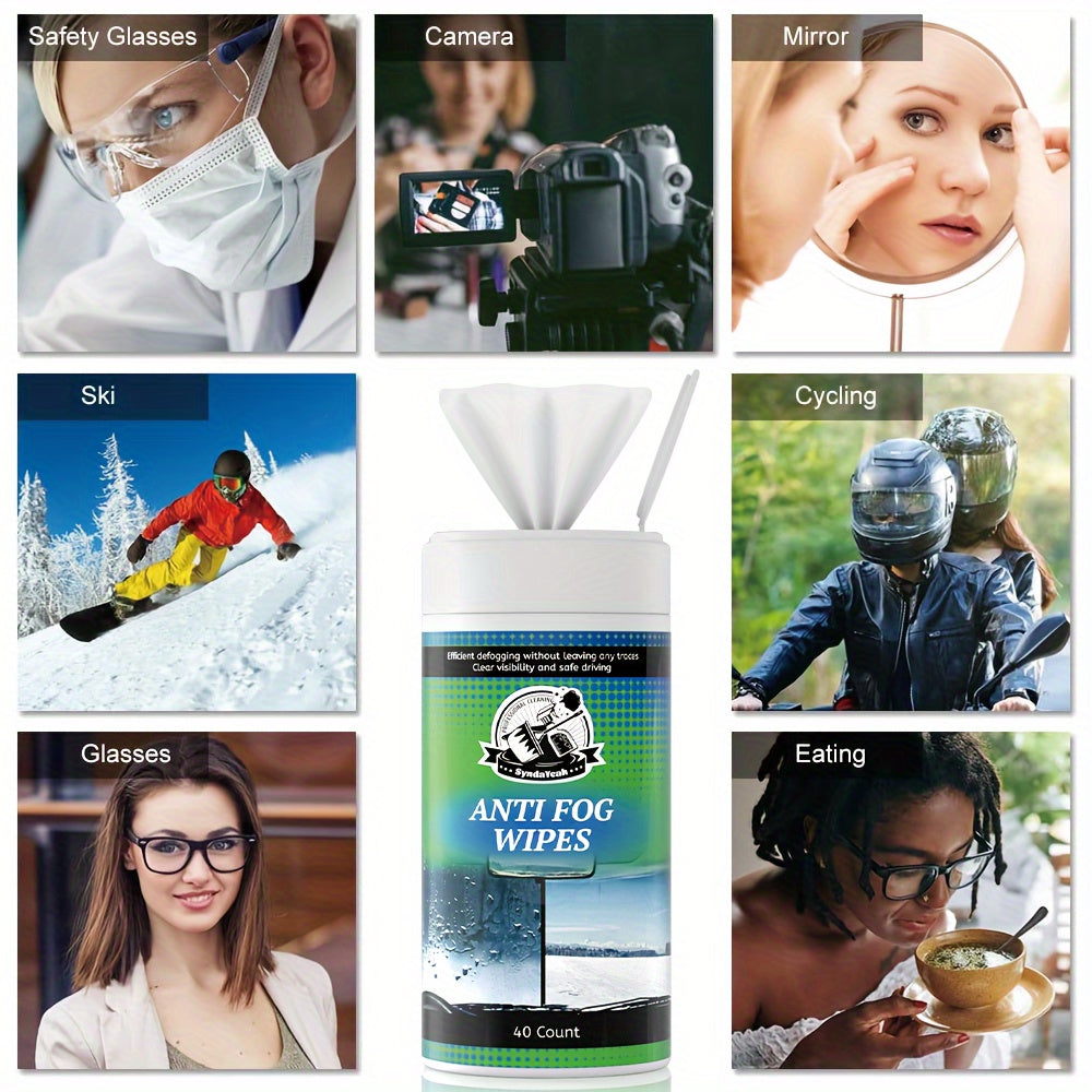 Car Glass Anti-Fog Wipes for Windows & Rear-View Mirrors, Anti-Rain Defogging Solution