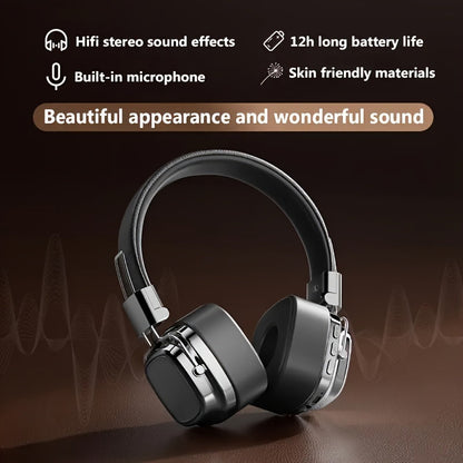 Long-Lasting 128 Hrs Standby Wireless Headphones - High-Fidelity Sound, ENC Noise-Cancelling Mic, Multi-Device Connection - Ideal for Work & Leisure