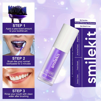 Premium Whitening Toothpaste – Deep Cleaning, Fresh Mint Flavor – Removes Stains, Plaque, and Bacteria for Fresh Breath – Oral Care for Home and Travel, Travel-Friendly Packaging