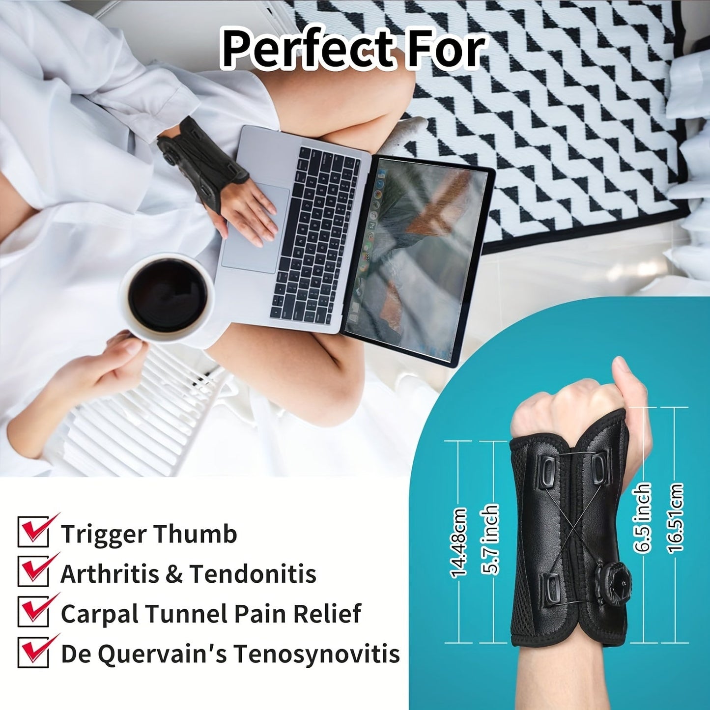 Adjustable Wrist Brace with Precision BOA Closure – Night Sleep Support for Carpal Tunnel, Sprains, Tendonitis, Arthritis, Wrist Pain for Men and Women