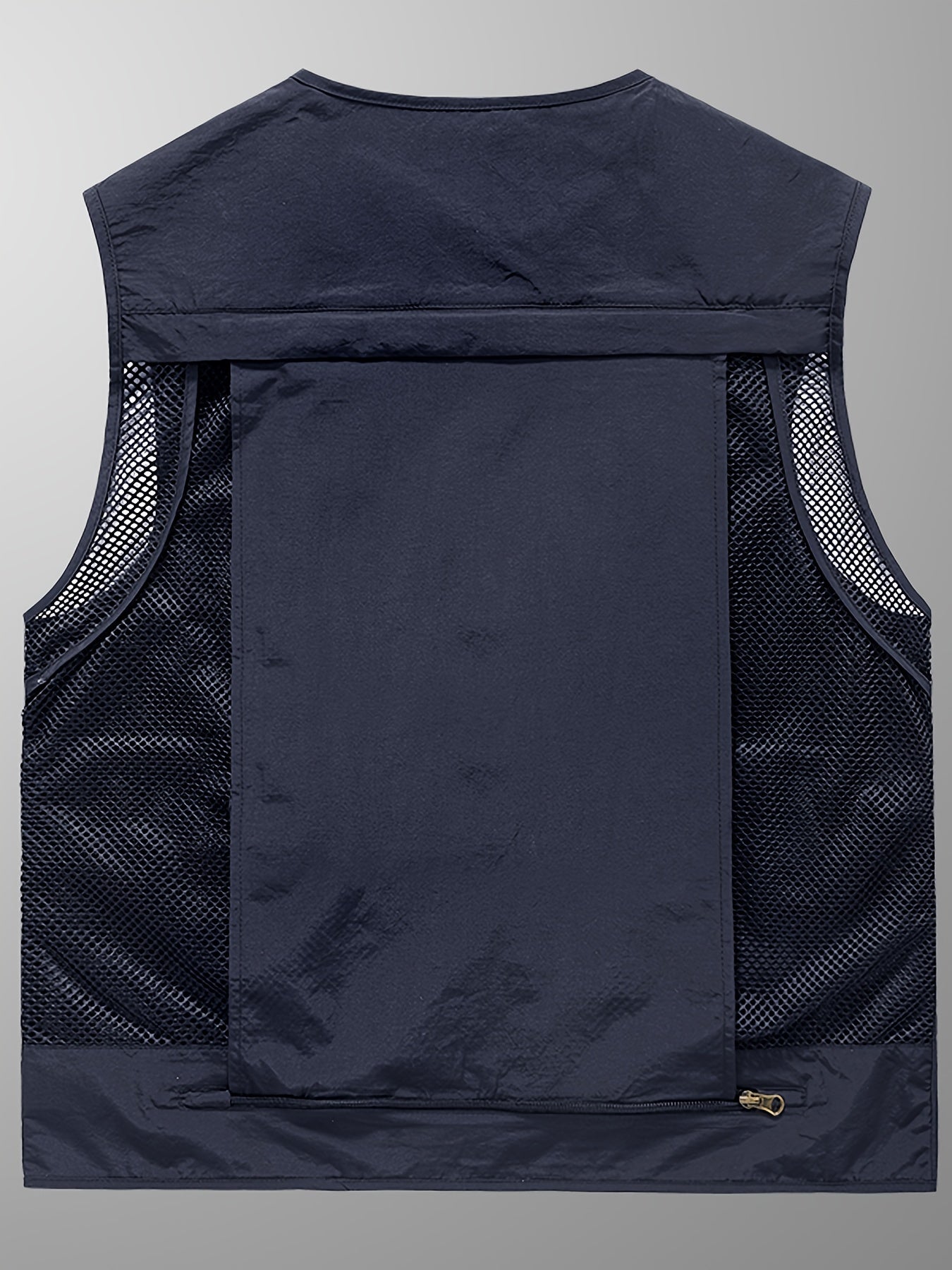 Men's Loose Fit V-Neck Quick-Drying Polyamide Vest Jacket – Multi-Pocket, Lightweight, and Breathable for Outdoor Activities, Fishing, and Photography – Ideal for Spring and Fall
