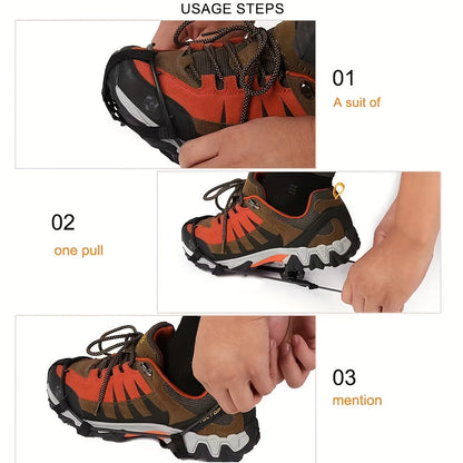 24 Tooth Anti-Slip Crampons - Shoe Covers for Ice and Snow, Ideal for Hiking, Climbing, Walking, Running and  Hunting