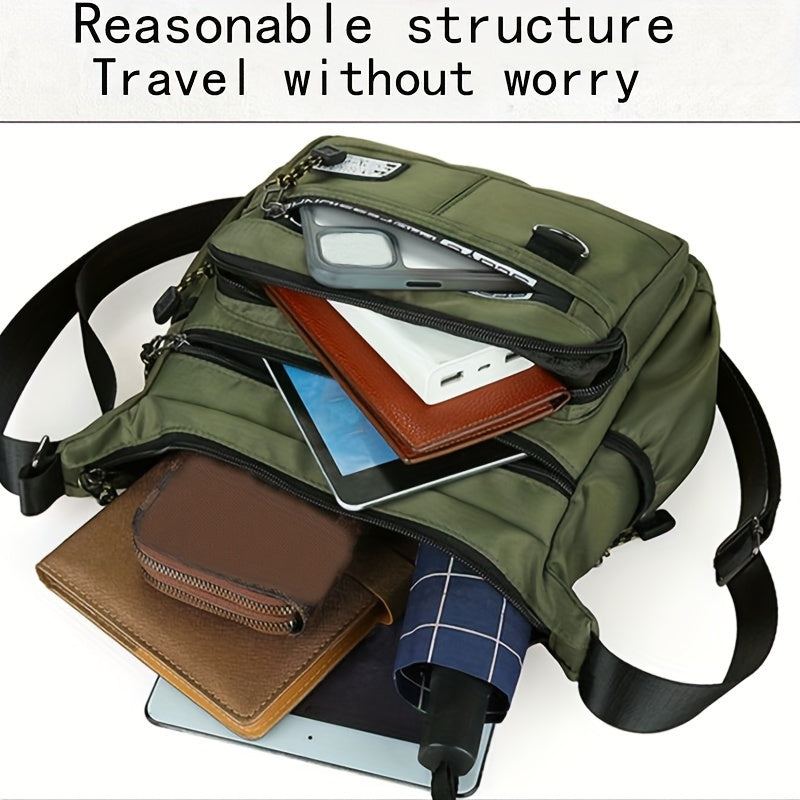 Large Capacity Oxford Cloth Waterproof Crossbody Bag - Durable, Adjustable Sling Shoulder Bag for Men - Ideal for Travel, Leisure, and Student Storage