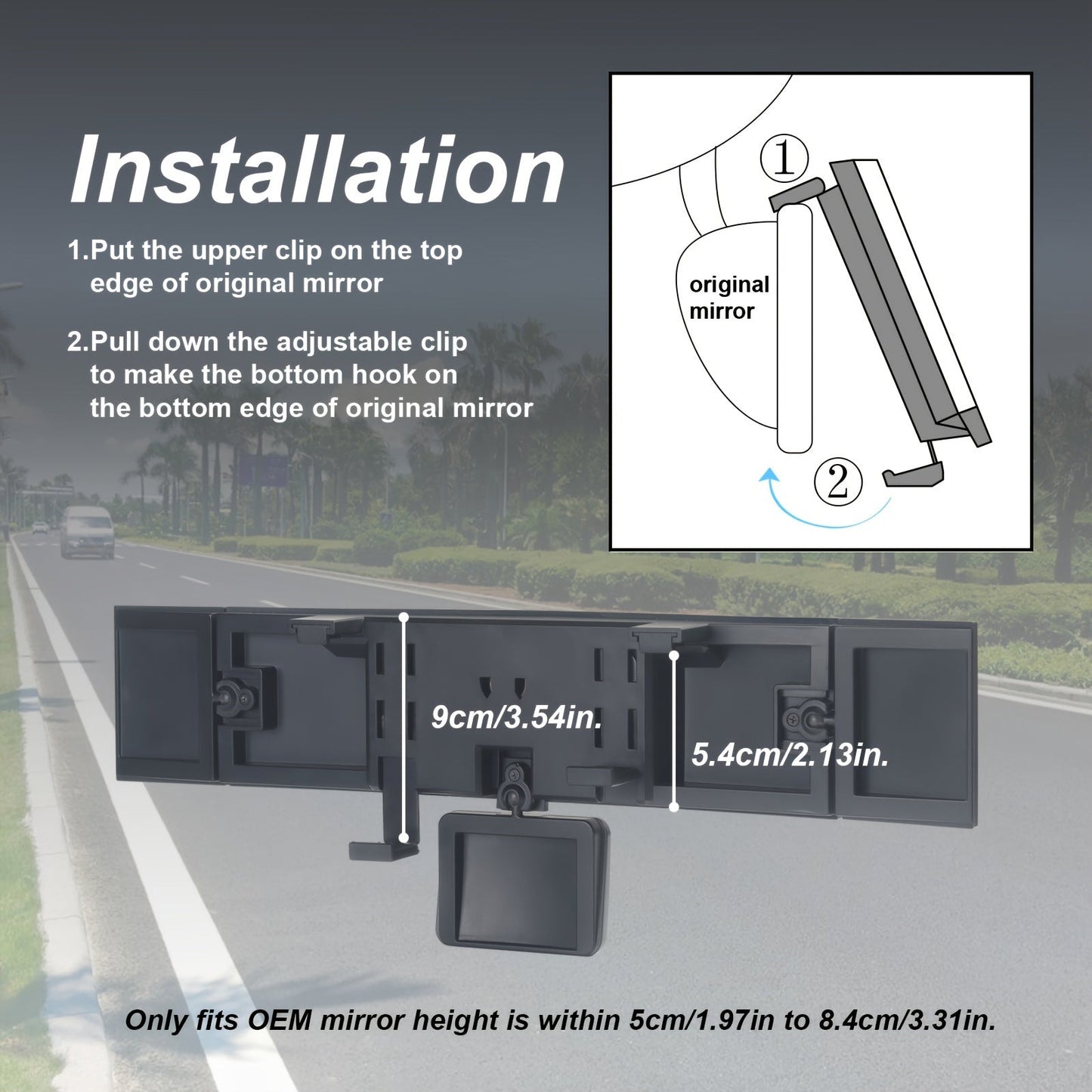 Foldable Car Mirror - Multifunctional Swiveling Adjustable with Quadruple Folding for Enhanced Field of View