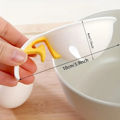 White Plastic Egg Yolk Separator - Household Egg White Filter, Cooking & Baking Kitchen Tool