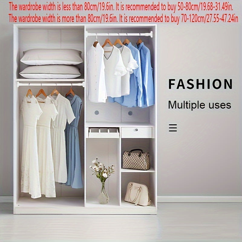 Adjustable Tension Curtain Rod - Heavy-Duty, No-Drill Extendable Rod for Shower, Closet, Window, Towel Rack - Metal and Plastic Home Accessory