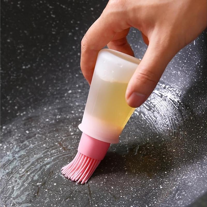 High-Temp Resistant Silicone BBQ Oil Brush with Dispenser – Outdoor Cooking & Kitchen Essential Gadget