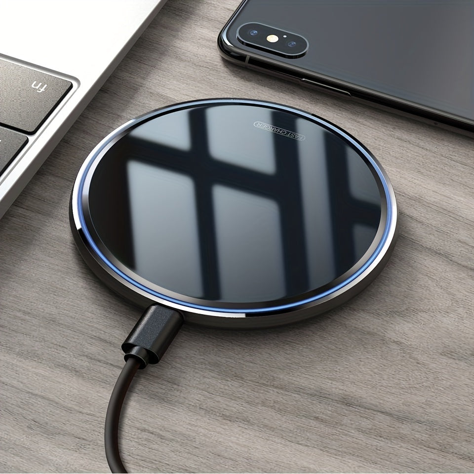 15W Fast Wireless Charger for iPhone 15/14/13/12 Pro Max/Mini, AirPods and Samsung Galaxy S24/S23/S22/S21 Series – Compatible with Note and Z Fold/Z Flip