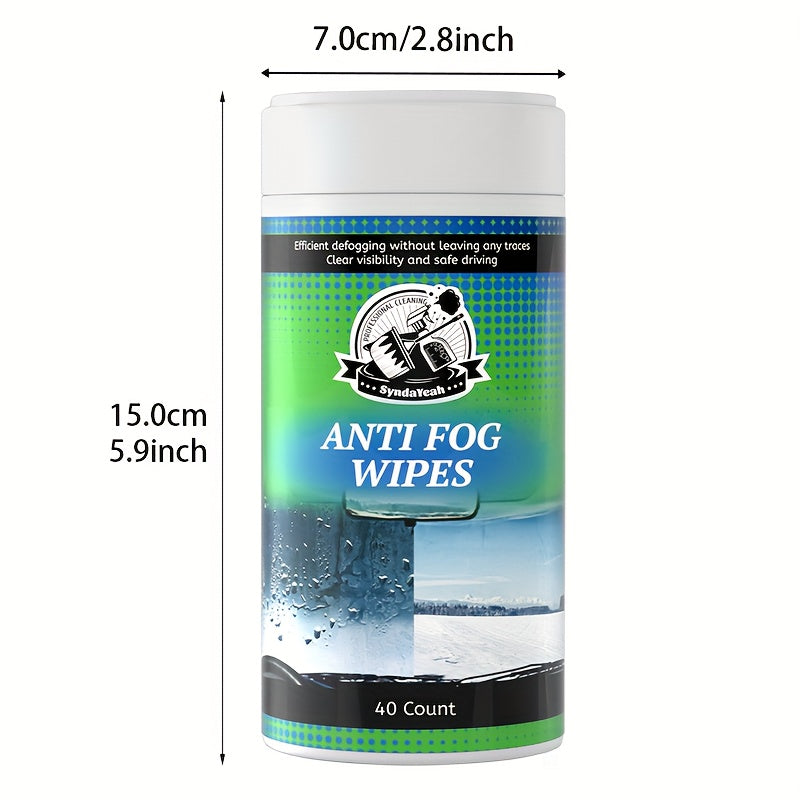 Car Glass Anti-Fog Wipes for Windows & Rear-View Mirrors, Anti-Rain Defogging Solution