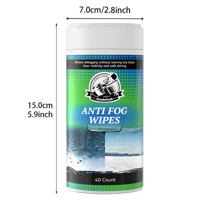 Car Glass Anti-Fog Wipes for Windows & Rear-View Mirrors, Anti-Rain Defogging Solution