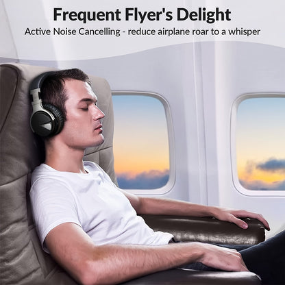 Active Noise Cancelling Wireless Headphones with Microphone - Deep Bass, 30-Hour Playtime - Comfortable and Durable