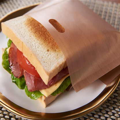 5pcs Large Non-Stick Reusable Toaster Bags - 6.3x6.5in/16x16.5cm | For Grilled Cheese, Pizza, Panini, Garlic Bread | Easy Toaster, Microwave, Grill Cooking | Durable, Heat-Resistant, Dishwasher Safe