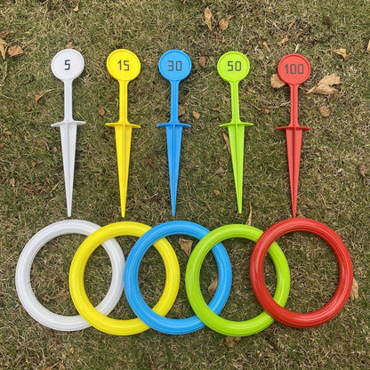 Kids' Outdoor Beach Playset – Colorful Ring Toss Game, Interactive Educational Toy Set in White/Red/Green/Blue/Yellow, Perfect for Halloween & Christmas Gifts
