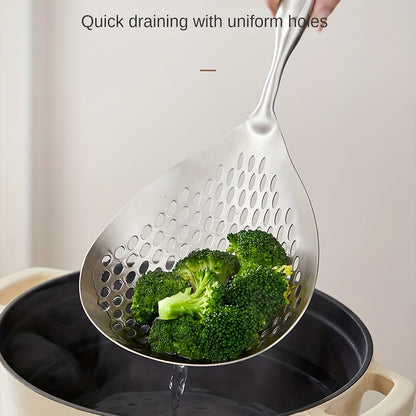 Stainless Steel Large Colander Skimmer – Kitchen Strainer for Frying and Hot Pot, Durable Draining Accessory for Cooking and Baking