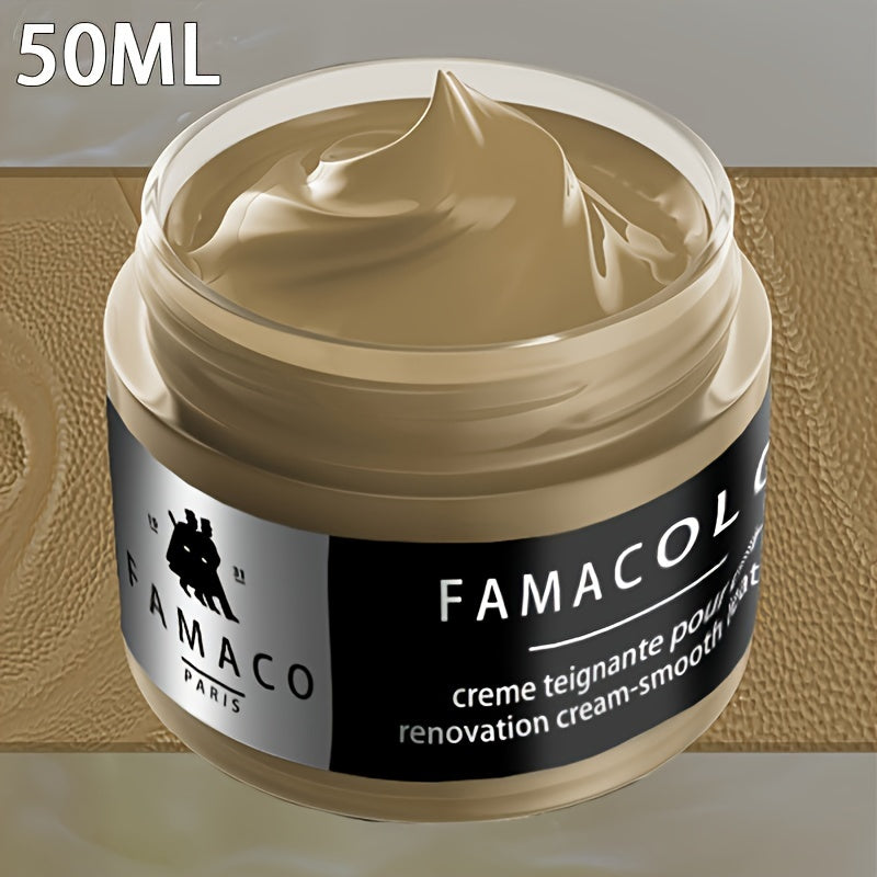 FAMACOL Leather Color Restorer Cream – 1.69oz Black Dye for Leather Repair & Refurbishment, Non-Toxic for Sofa, Shoes, Bags
