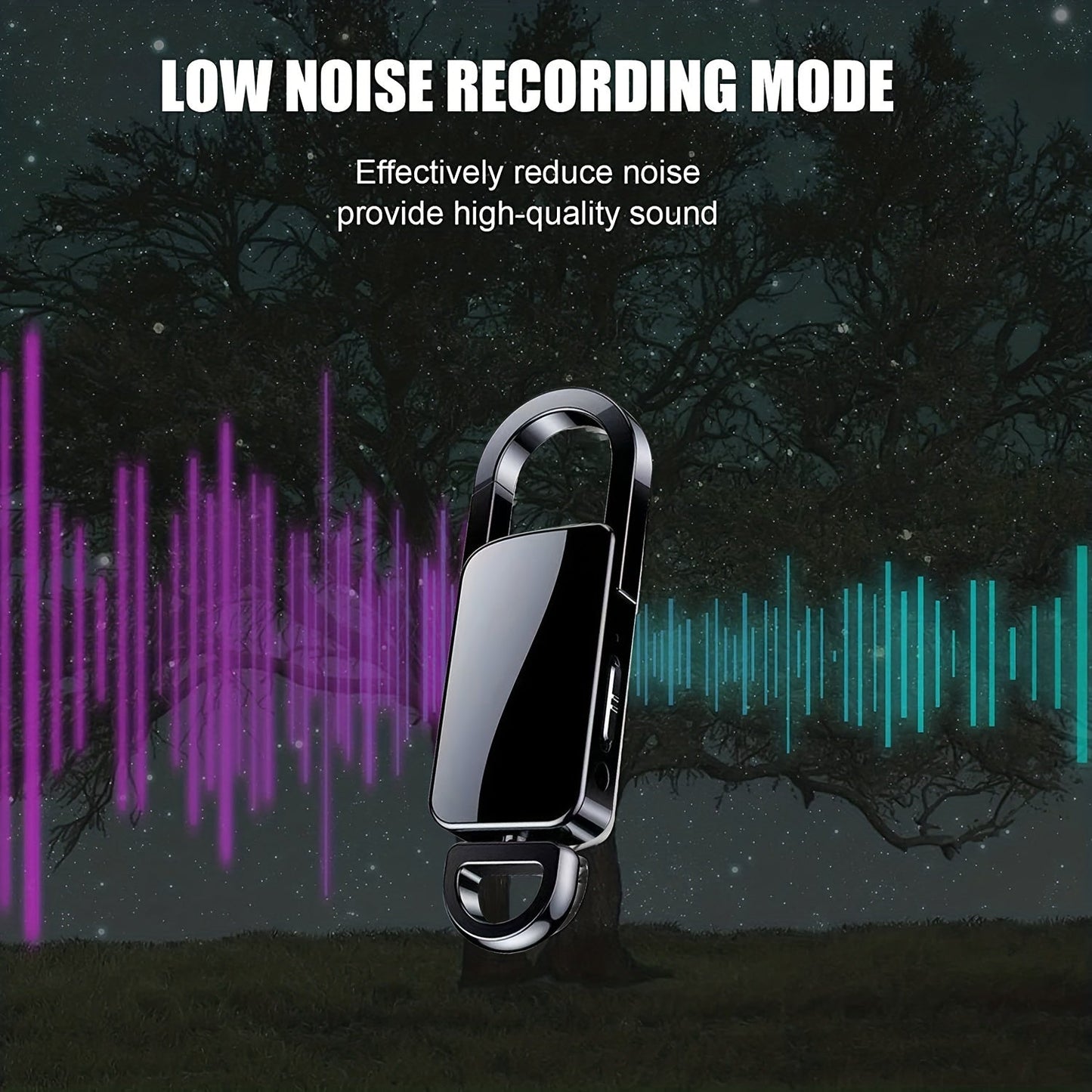 32GB Keychain Voice Recorder - High-Capacity, Discreet, Crystal-Clear Audio for Lectures, Meetings, Interviews | Ideal Gift for Students, Professionals, and Loved Ones