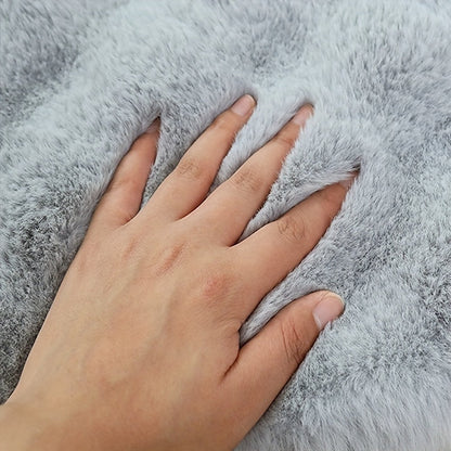 Plush Bubble Fleece Round Rug – Soft, Fluffy, Easy-to-Clean, Warm Decorative Carpet for Bedroom, Living Room, Makeup Room – Premium Indoor Rug (35.43"x35.43"/90x90cm)