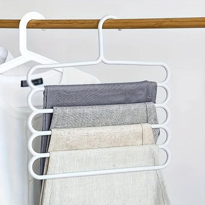 5pcs Multifunctional Five-Layer Pants Rack - Anti-Slip Multi-Layer Clothing Hanger for Wardrobe, Scarf & Pants Storage
