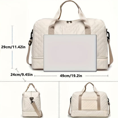 Luxury Large Capacity Duffel Bag – Versatile Shoulder & Crossbody Tote with Dry-Wet Separation Pockets and Dual Side Pockets for Travel & Gym