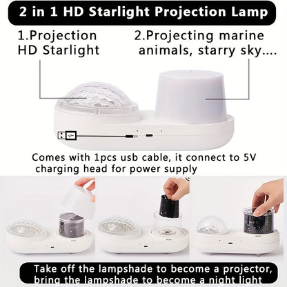 Star LED Night Light Projector – Ocean and Star Light, Suitable for Birthday, Christmas Gifts, Bedroom Decor in Blue
