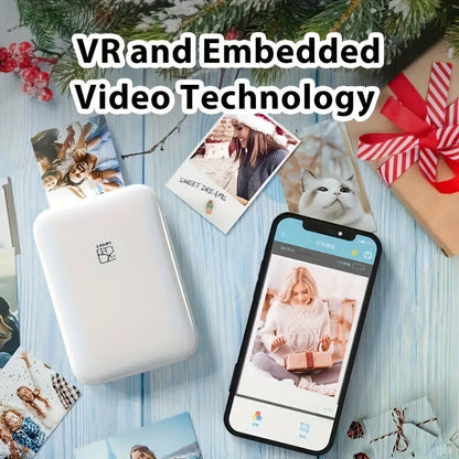 HPRT Wireless Portable Mini Color Printer - Free 5 Sheets of ZINK Paper, High Definition Color Reproduction, Direct Mobile Printing for iOS/Android Devices