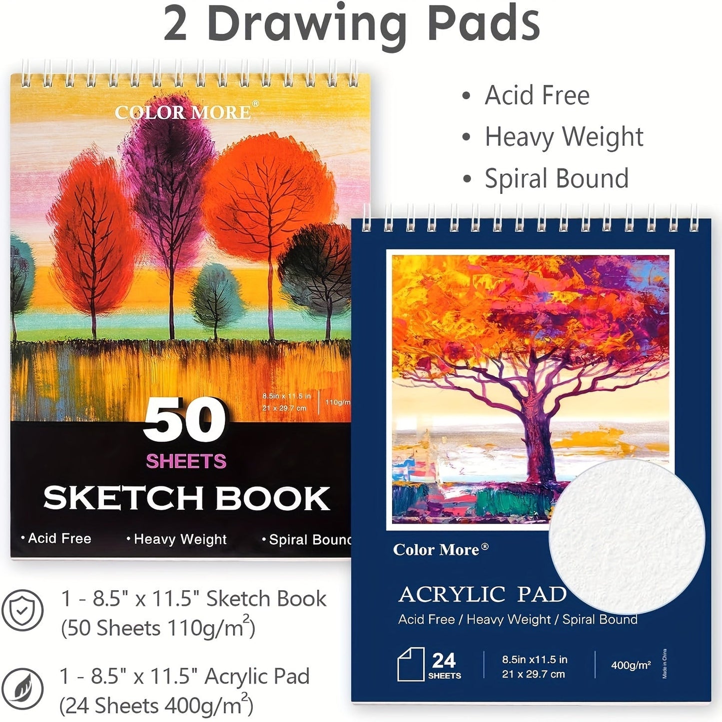 175 Piece Deluxe Art Set with 2 Drawing Pads - Professional Art Kit in Wooden Case, Includes Crayons, Acrylic Paints, Colored Pencils for Artists & Teens, Ideal for Halloween and Christmas Gifts