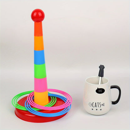 Interactive Children's Tower Game with Throwing Rings - Perfect for Parent-Child Leisure Activities - Great Gift for Halloween and Christmas