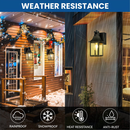 Smart Porch Lights Pro – Dusk to Dawn Motion Sensor Outdoor Lights with GFCI Outlet, 3 Lighting Modes – Waterproof, Energy-Efficient Exterior Wall Sconce for House, Patio, Garage