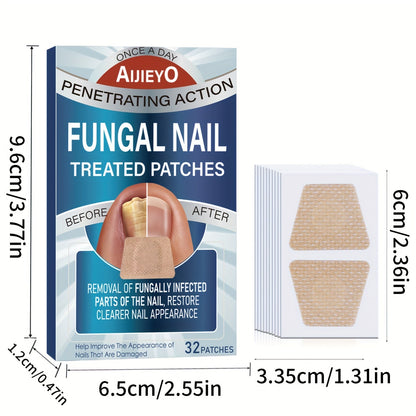 32pc Extra Strength Toenail Fungus Miracle Patches – Rapid Healing for Damaged Nails, Brighten and Renew Discolored Nails with Long-Lasting Results