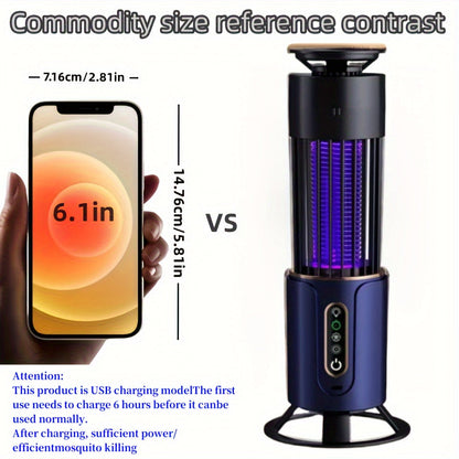 Rechargeable Multi-Functional Mosquito Killer Lamp - USB Powered, Dual Light Colors, Indoor and Outdoor Bug Zapper for Home, Bedroom, Office, RV, Camping - Effective and Easy to Clean