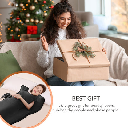 Portable Far Infrared Sauna Blanket - Home Sauna Accessory for Detox and Relaxation, 20-60 Minute Timer, 6ft x 2.6ft Size, Remote Control