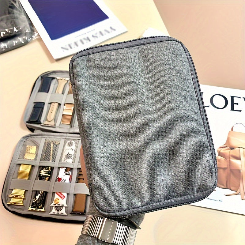Compact Multi-Pocket Cable Organizer Bag - Store and Protect Chargers, Cables, and Accessories - Ideal for Travel, Work, and Daily Use