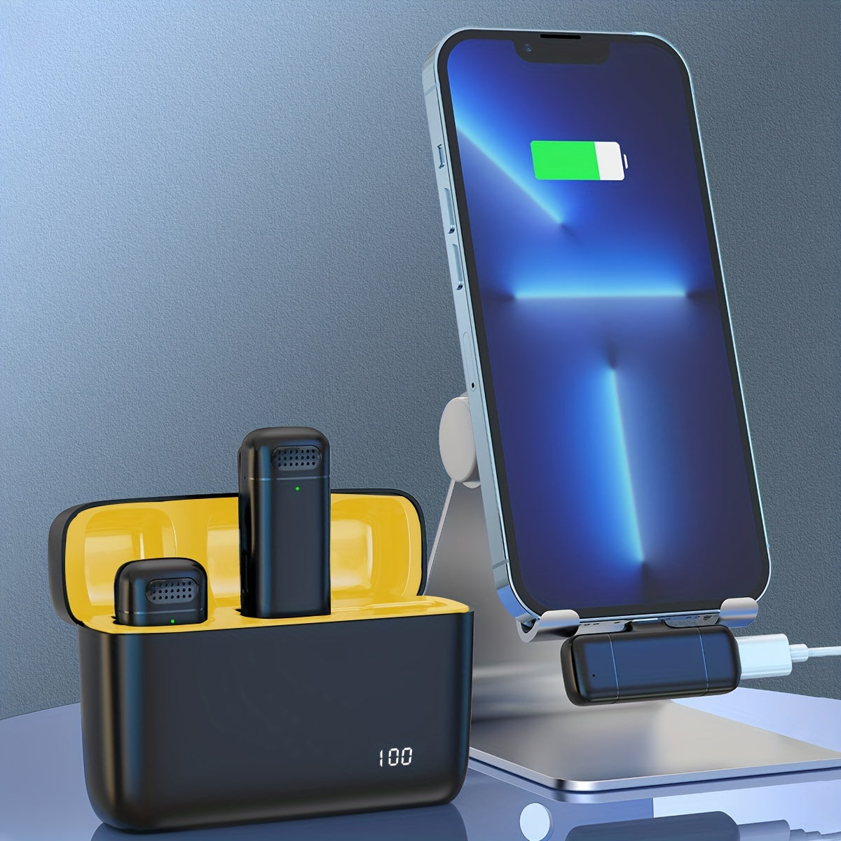 Pro Wireless Lavalier Mic System - Omnidirectional Condenser, Digital Display, Charging Case, Crystal-Clear Audio - Ideal for Interviews, YouTube, Vlogging, and Public Speaking