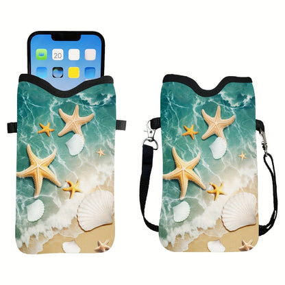 Shockproof Phone Pouch with Adjustable Lanyard - Versatile Print Design, Compatible with Multiple Models