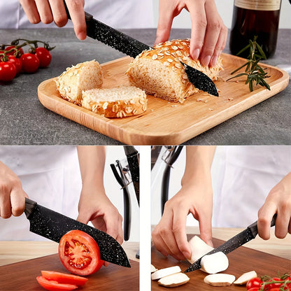 19 Piece High Carbon Stainless Steel Kitchen Knife Set – Includes Serrated Steak Knives, Chef Knives, Bread Knife, Scissors, Sharpener – All-in-One Block Set