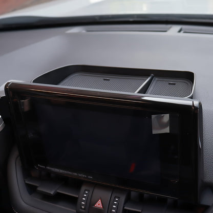 Vehicle Dashboard Organizer Storage Tray - Durable Plastic Car Console Pocket for Coins, Keys, and Phone - Universal Fit with Non-Slip Rubber Mats