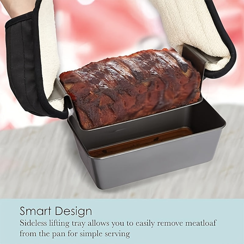 Meatloaf Pan Set with Drain Tray - Loaf Bread Pan for Baking, Essential Home Kitchen Accessories
