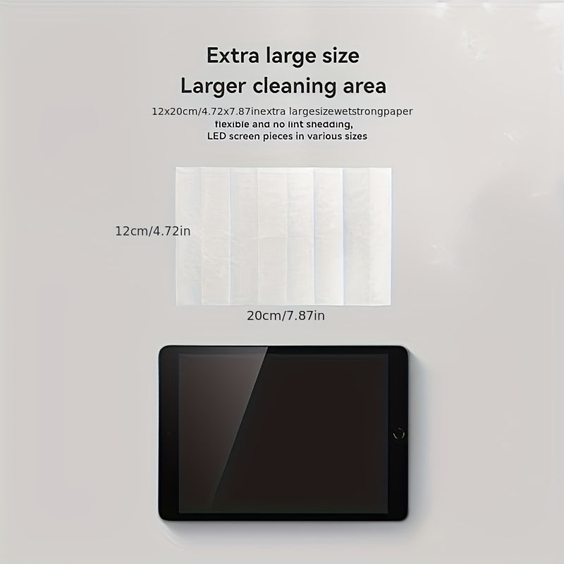 40pcs Large LCD Screen Cleaning Wipes – Gentle, Streak-Free Formula for Tablets and Smartphones – Portable and Convenient for Home, Office, Car, and Outdoors