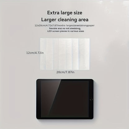 40pcs Large LCD Screen Cleaning Wipes – Gentle, Streak-Free Formula for Tablets and Smartphones – Portable and Convenient for Home, Office, Car, and Outdoors