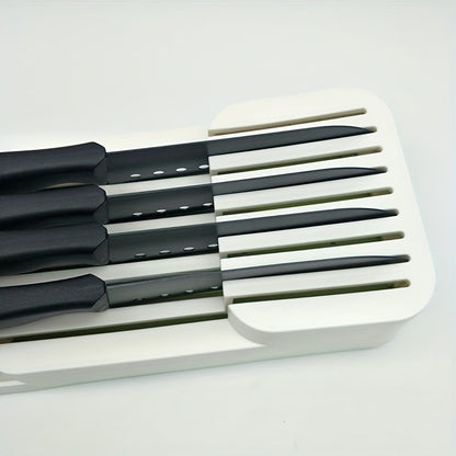 Kitchen Drawer Organizer Tray – Holds 9 Knives, Knife Block, Holder, and Storage Box, Drawer Organizer Insert
