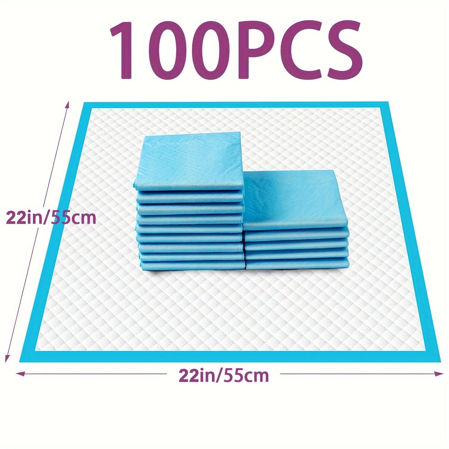 100 Pcs Extra Large Dog Pee Pads – 22"x22", Super Absorbent & Leak-Proof XL Disposable Training Potty Pads for Puppies and Dogs