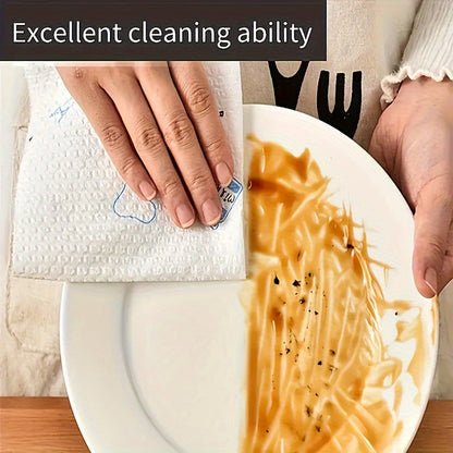 1 Roll (400 Sheets) Lazy Rag - Disposable Kitchen Paper Towel, Washable Wet and Dry Dual-Use Towel, Dishwashing Cloth, Non-Stick Oil Rag, Degreasing Towel, Household Cleaning Rag