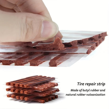 8 Piece Universal Tire Repair Kit - Effortless Puncture Fixes for Cars & Motorcycles - Durable Vacuum Tire Emergency Patch - Compact & Portable Roadside Assistance Solution