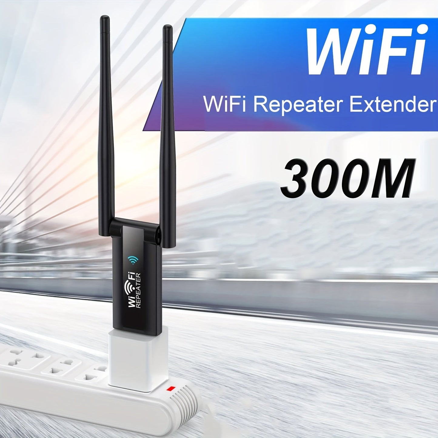 300Mbps USB Wi-Fi Repeater - Boost Network Signal with Easy Plug and Play Convenience