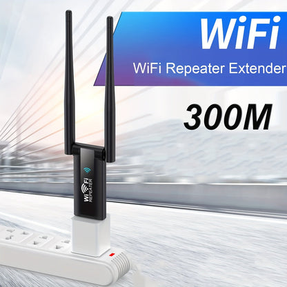 300Mbps USB Wi-Fi Repeater - Boost Network Signal with Easy Plug and Play Convenience