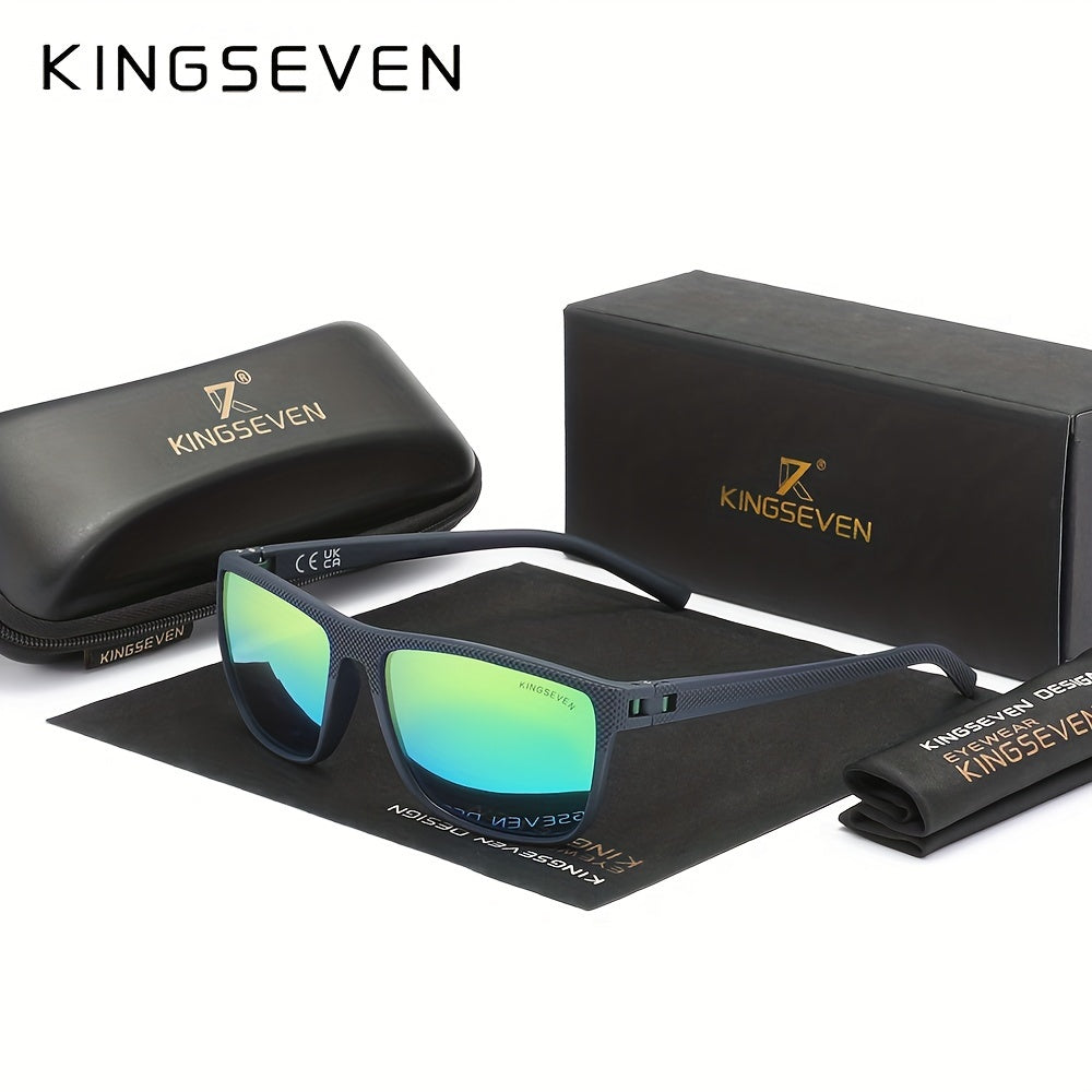KINGSEVEN Delight Polarized Glasses – Premium TR90 Frame, Square Fashion – Casual and Leisure Eyewear for Men & Women – Ideal for Outdoor Sports, Parties, Travel, Driving, Fishing, and Photo Prop