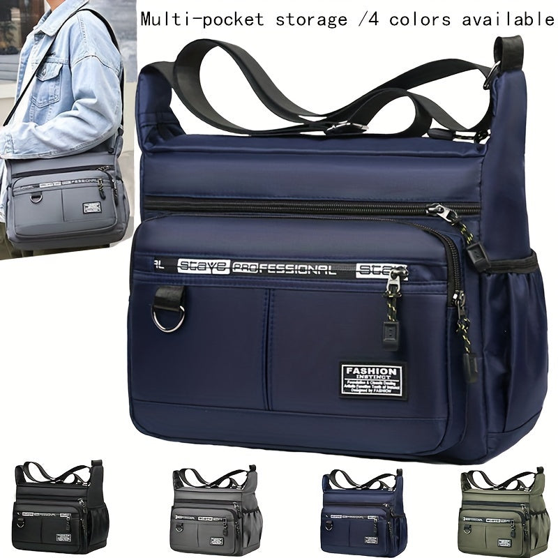 Large Capacity Oxford Cloth Waterproof Crossbody Bag - Durable, Adjustable Sling Shoulder Bag for Men - Ideal for Travel, Leisure, and Student Storage