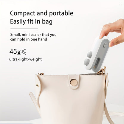 Mini Snacks Bag Sealer – Rechargeable 2-in-1 Heat Sealer with Cutter for Chips and Plastic Bags – Keeps Food Fresh, USB Rechargeable, Compact Sealing Machine